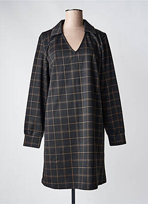 Robe mi-longue manches longues manches longues noir B.YOUNG femme
