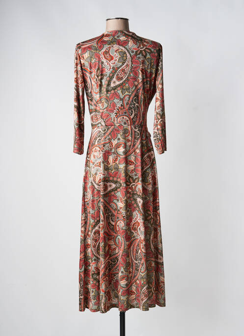 Robe longue imprimé fantaisie manches 3/4 vert FIFILLES femme