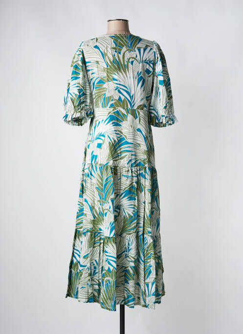 Robe longue imprimé fantaisie manches courtes vert MOLLY BRACKEN femme