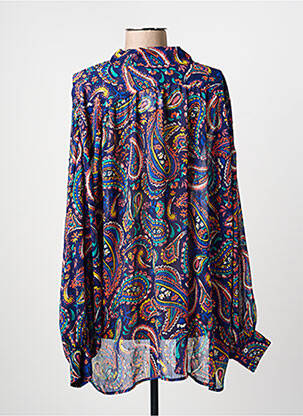 Chemisier tissage crêpe manches longues bleu MOLLY BRACKEN femme