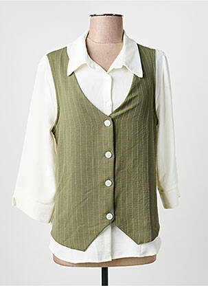 Chemisier coupe cintrée manches longues vert DINA & DESS femme