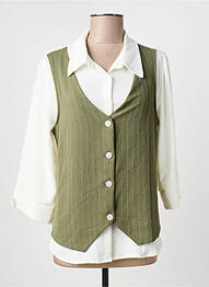 Chemisier coupe cintrée manches longues vert DINA & DESS femme