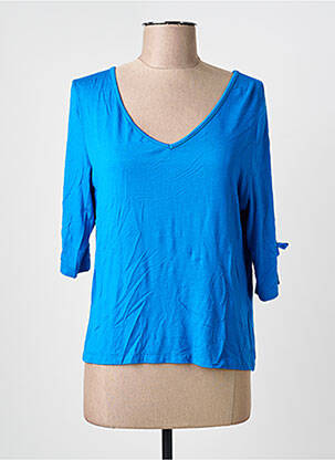 Top stretch manches longues bleu PAUL BRIAL femme