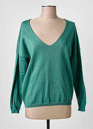 Pull col v manches longues vert LPB femme