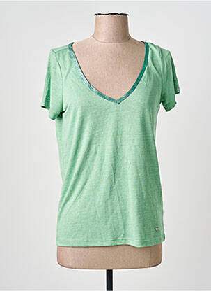 Top tissage jersey manches courtes vert LPB femme