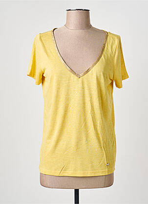 Top stretch manches courtes jaune clair LPB femme