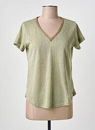 Top stretch manches courtes vert MOLLY BRACKEN femme