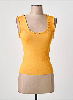 Top tissage jersey sans manche orange MOLLY BRACKEN femme