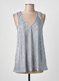 Top coupe cintrée sans manche bleu MOLLY BRACKEN femme