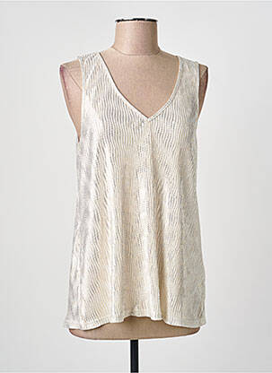 Top coupe cintrée sans manche beige MOLLY BRACKEN femme