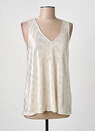 Top coupe cintrée sans manche beige MOLLY BRACKEN femme