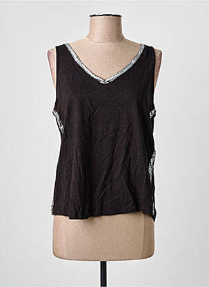 Top tissage jersey sans manche noir LPB femme