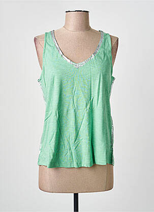 Top tissage jersey sans manche vert LPB femme
