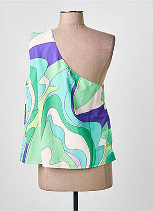 Top imprimé fantaisie sans manche vert MORGAN femme