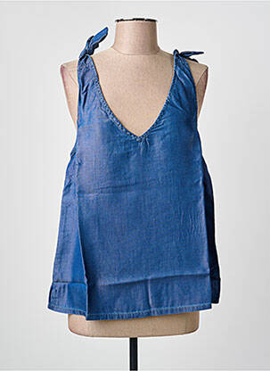 Top manches bretelles ajustables sans manche bleu MOLLY BRACKEN femme