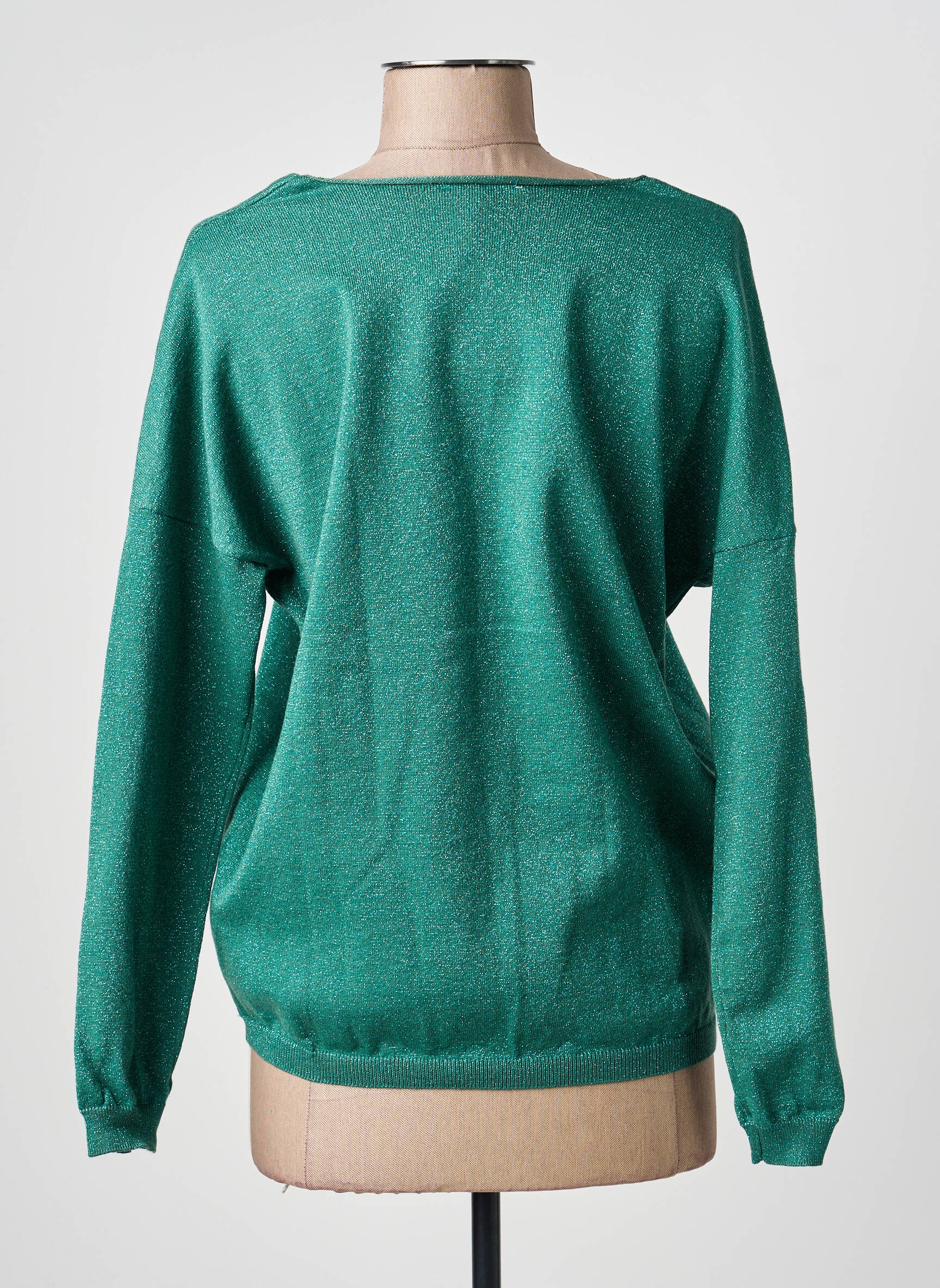 Pull col v manches longues vert LPB LES PETITES BOMBES  femme