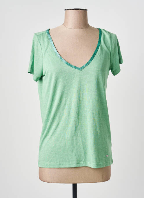 Top tissage jersey manches courtes vert LPB femme