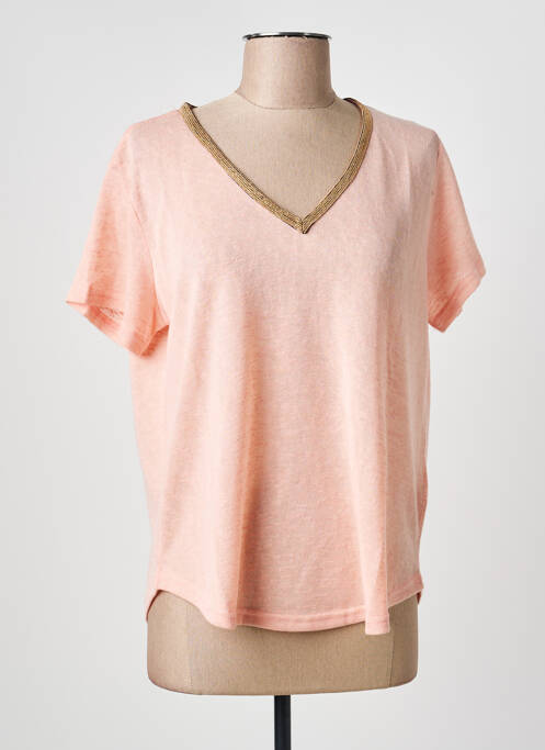 Top stretch manches courtes rose MOLLY BRACKEN femme