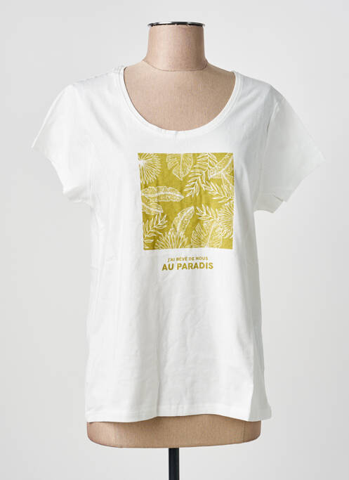 T-shirt stretch manches courtes blanc LOSAN femme