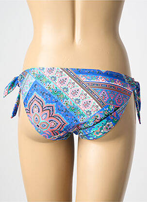 Bas de maillot de bain imprimé fantaisie bleu ROSA FAIA femme