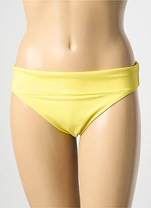 Bas de maillot de bain effet matière satinée culotte jaune PAIN DE SUCRE femme
