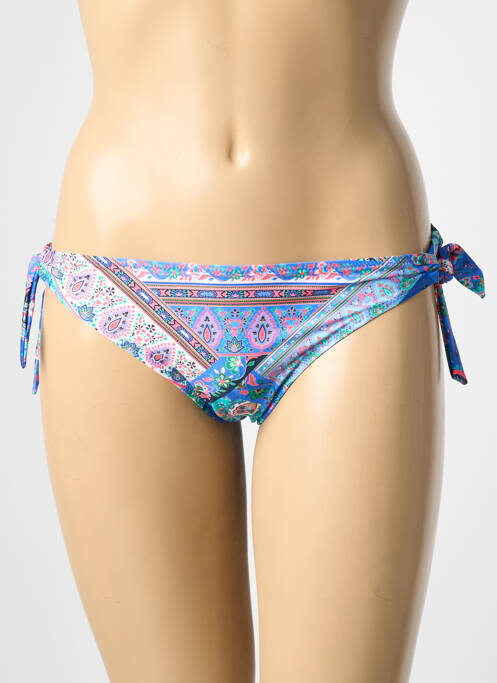 Bas de maillot de bain imprimé fantaisie bleu ROSA FAIA femme