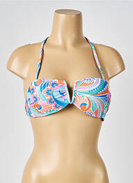 Haut de maillot de bain stretch haut bandeau bleu MOLLY BRACKEN femme