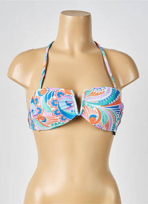Haut de maillot de bain stretch haut bandeau bleu MOLLY BRACKEN femme