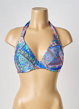 Haut de maillot de bain stretch haut soutien-gorge emboitant bleu ROSA FAIA femme