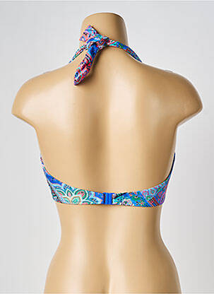 Haut de maillot de bain stretch haut soutien-gorge emboitant bleu ROSA FAIA femme