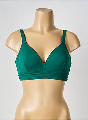 Haut de maillot de bain stretch haut soutien-gorge emboitant vert DNUD femme