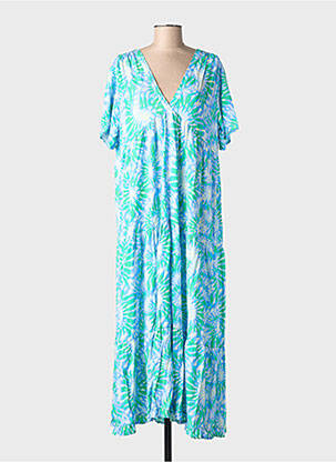 Robe longue manches courtes manches courtes vert BANDITAS FROM MARSEILLE femme