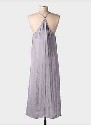 Robe longue coupe fluide fines bretelles gris LES P'TITES BOMBES femme
