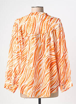 Chemisier col mao manches longues orange PAKO LITTO femme