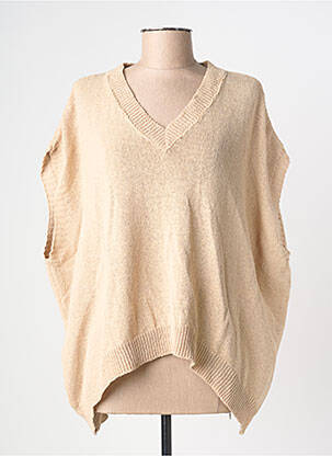 Pull stretch manches courtes beige BANDITAS FROM MARSEILLE femme