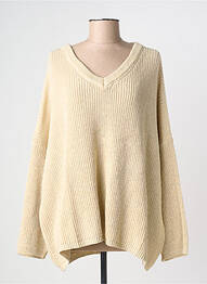 Pull col v manches longues beige BANDITAS FROM MARSEILLE femme