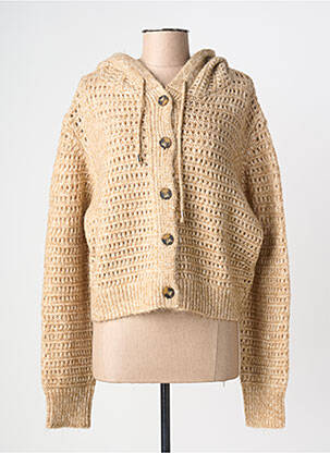 Gilet manches longues col rond beige LES P'TITES BOMBES femme