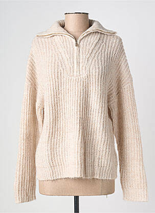 Pull tissage chiné manches longues beige LES P'TITES BOMBES femme