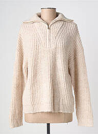 Pull tissage chiné manches longues beige LES P'TITES BOMBES femme