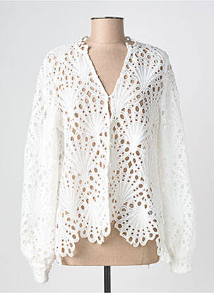 Chemisier coupe cintrée manches longues blanc B.YOUNG femme