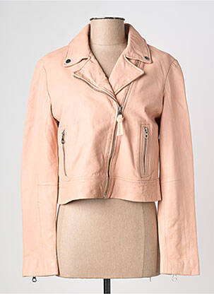 Veste en cuir poches rose GIPSY BY MAURITIUS femme