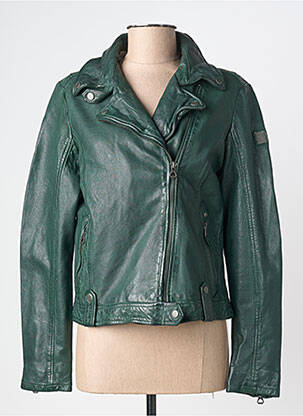 Veste en cuir poches vert GIPSY BY MAURITIUS femme