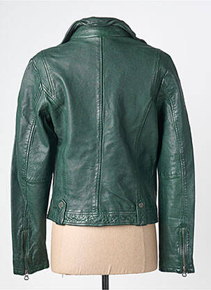 Veste en cuir poches vert GIPSY BY MAURITIUS femme