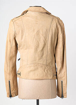 Veste en cuir poches beige 2.0 BY MAURITIUS femme