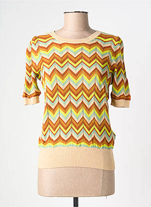 Top tissage jersey manches courtes beige KING LOUIE femme