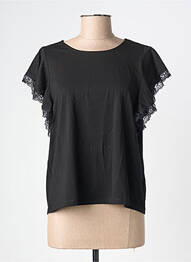 Top tissage jersey manches courtes noir MOLLY BRACKEN femme