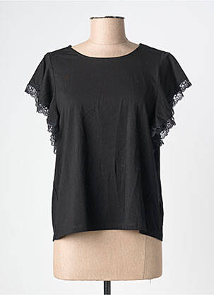 Top tissage jersey manches courtes noir MOLLY BRACKEN femme