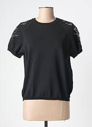Top tissage jersey manches courtes noir MOLLY BRACKEN femme