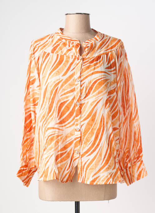 Chemisier imprimé fantaisie manches longues orange PAKO LITTO femme