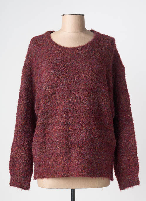 Pull tissage chiné manches longues rouge MOLLY BRACKEN femme
